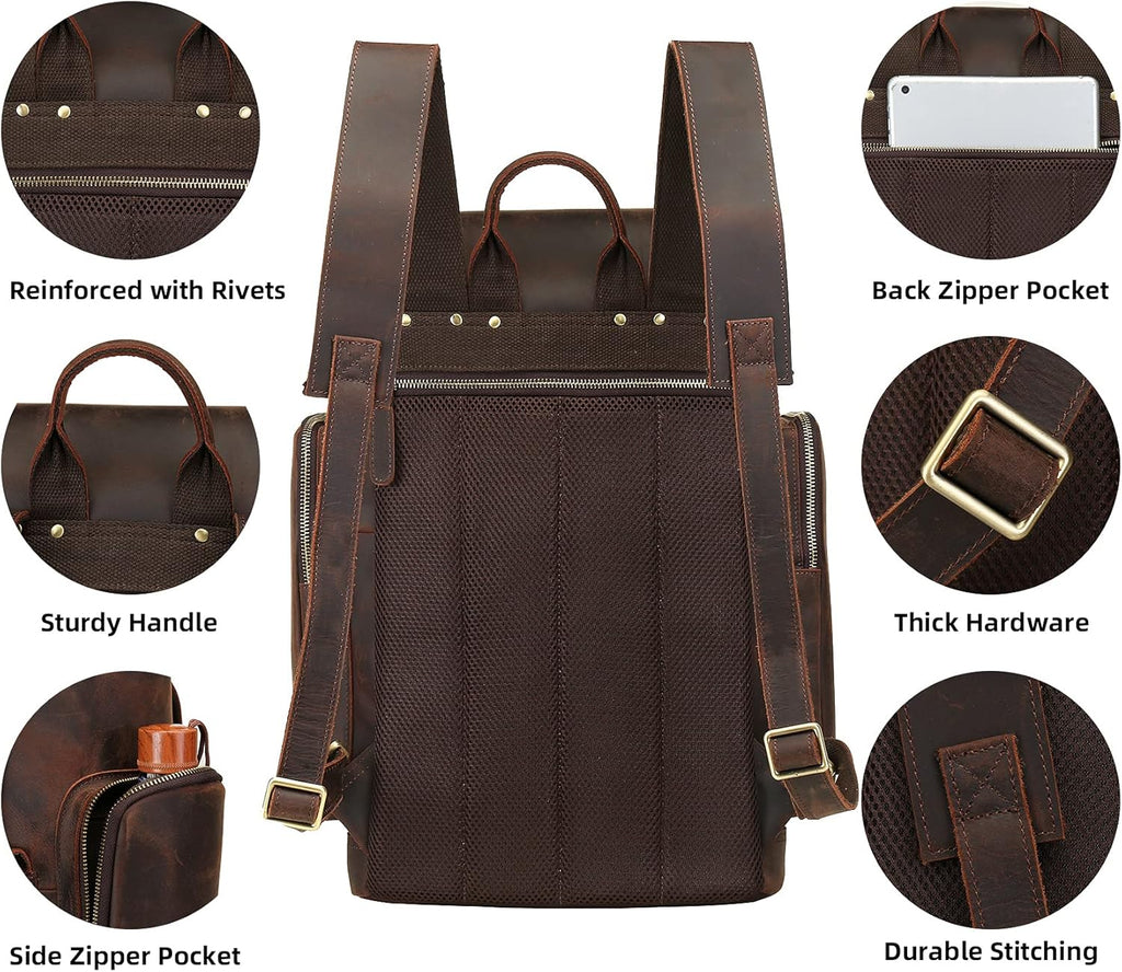 Leather 15.6 inch Laptop Backpack Z373747