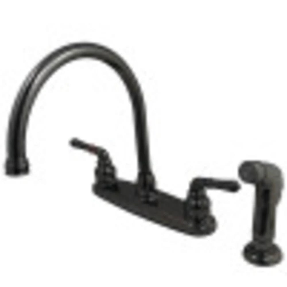 Black Nickel Two-Handle Kitchen Faucet with Side Sprayer B27672