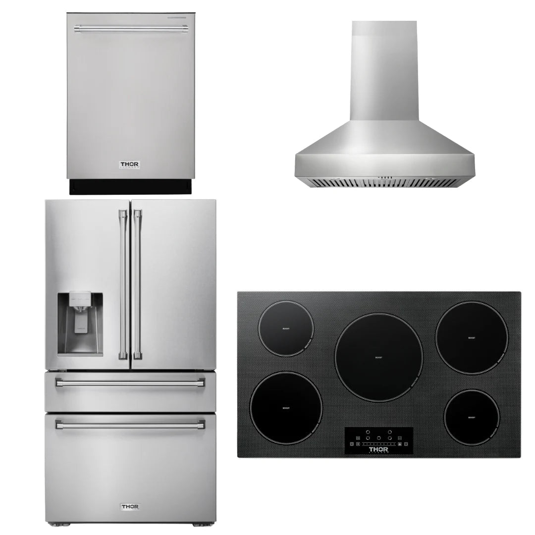 36 Induction Cooktop, Range Hood, Refrigerator, Dishwasher V245228