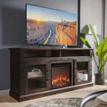 60 Traditional TV Stand with 18 Fireplace (Brown) X9900