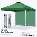 Pop Up Gazebo Tent Instant Shelter Beach Canopy with 1 Sidewall 3X3M Forest Green M25477