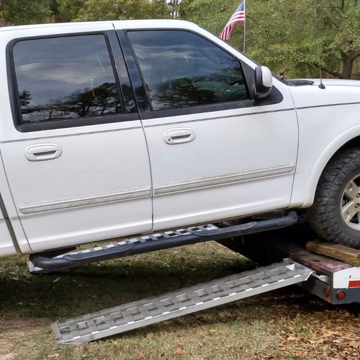Pair Truck Trailer Ramps 80" X 15" X 2.3" 6000 LBS Silver Aluminum H88719