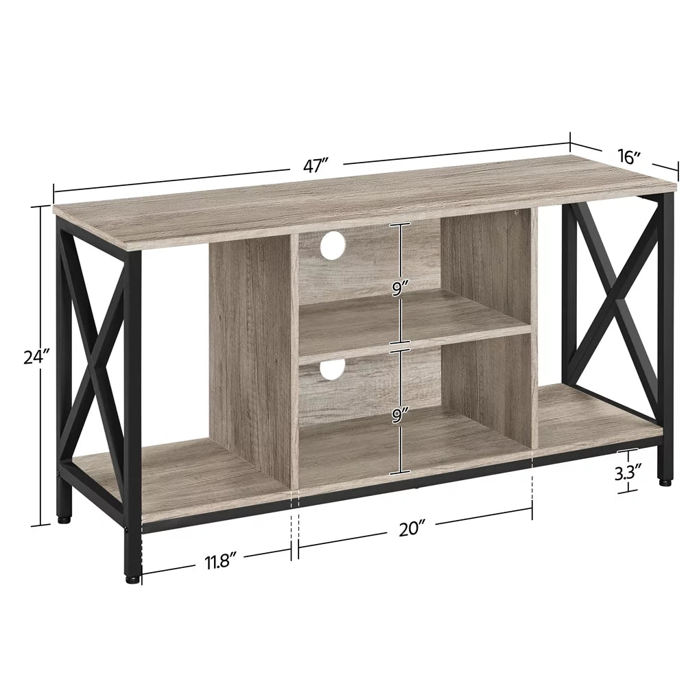 47inch Gray Wooden TV Stand with Storage Z872922
