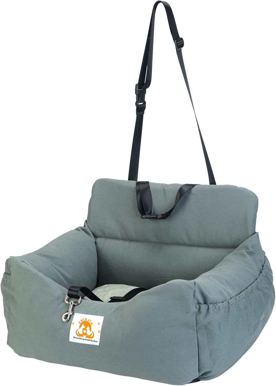 Dog Car Seat with Storage Pocket and Safety Leash E4701
