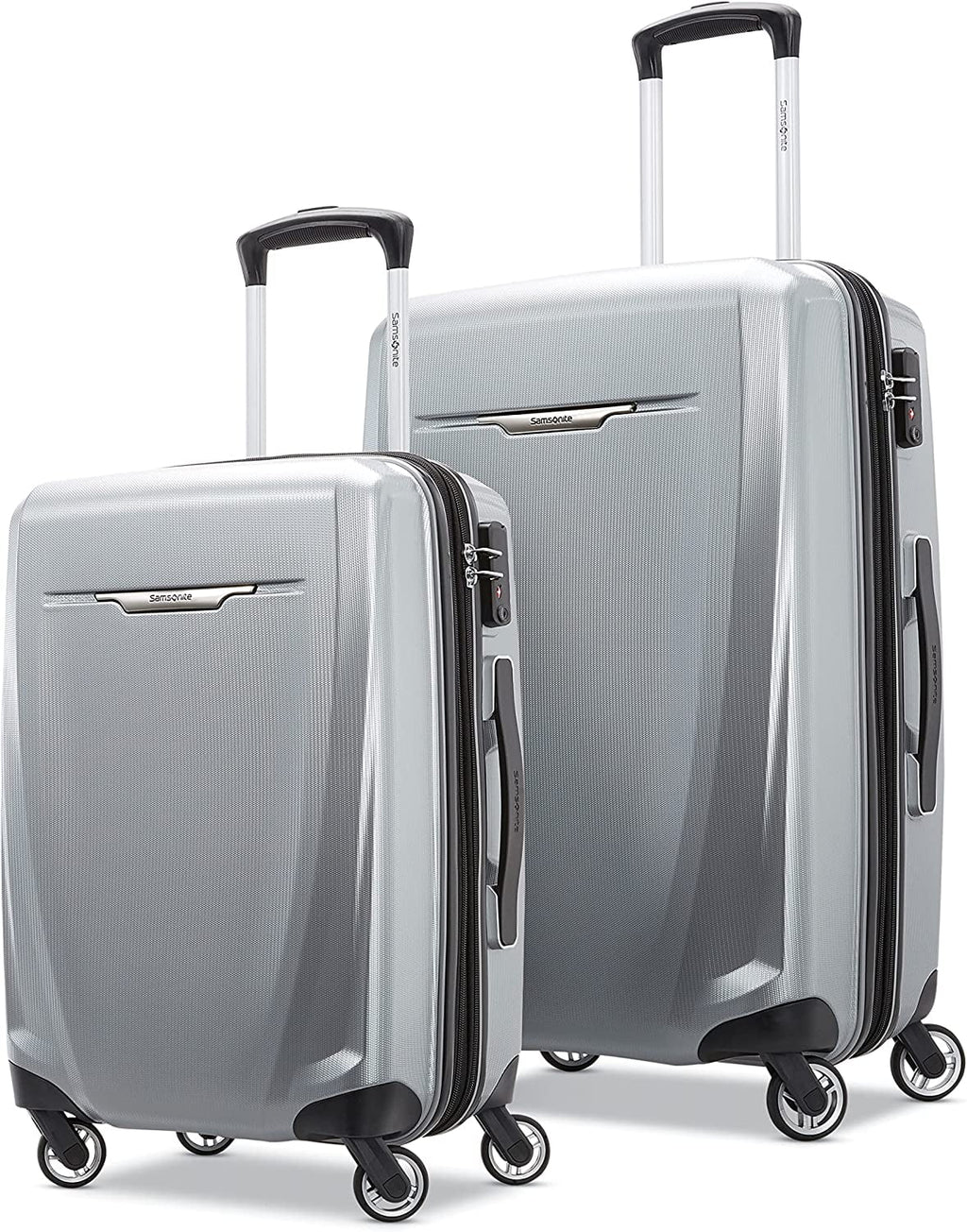 Hardside Luggage with Spinners 2-Piece Set Silver R4373