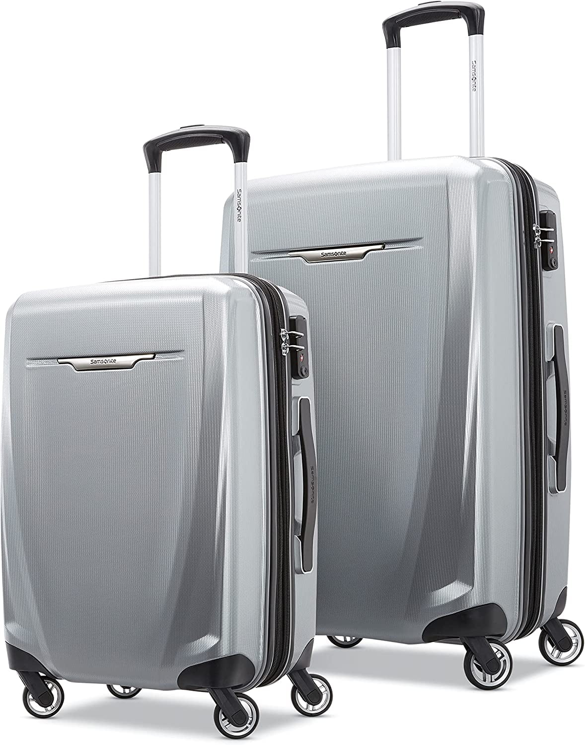 Hardside Luggage with Spinners 2-Piece Set Silver R4373