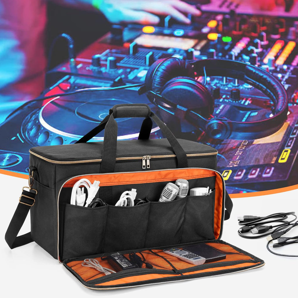 Large Travel DJ Cable File Bag with Detachable Divider and Padded Compartment M69026