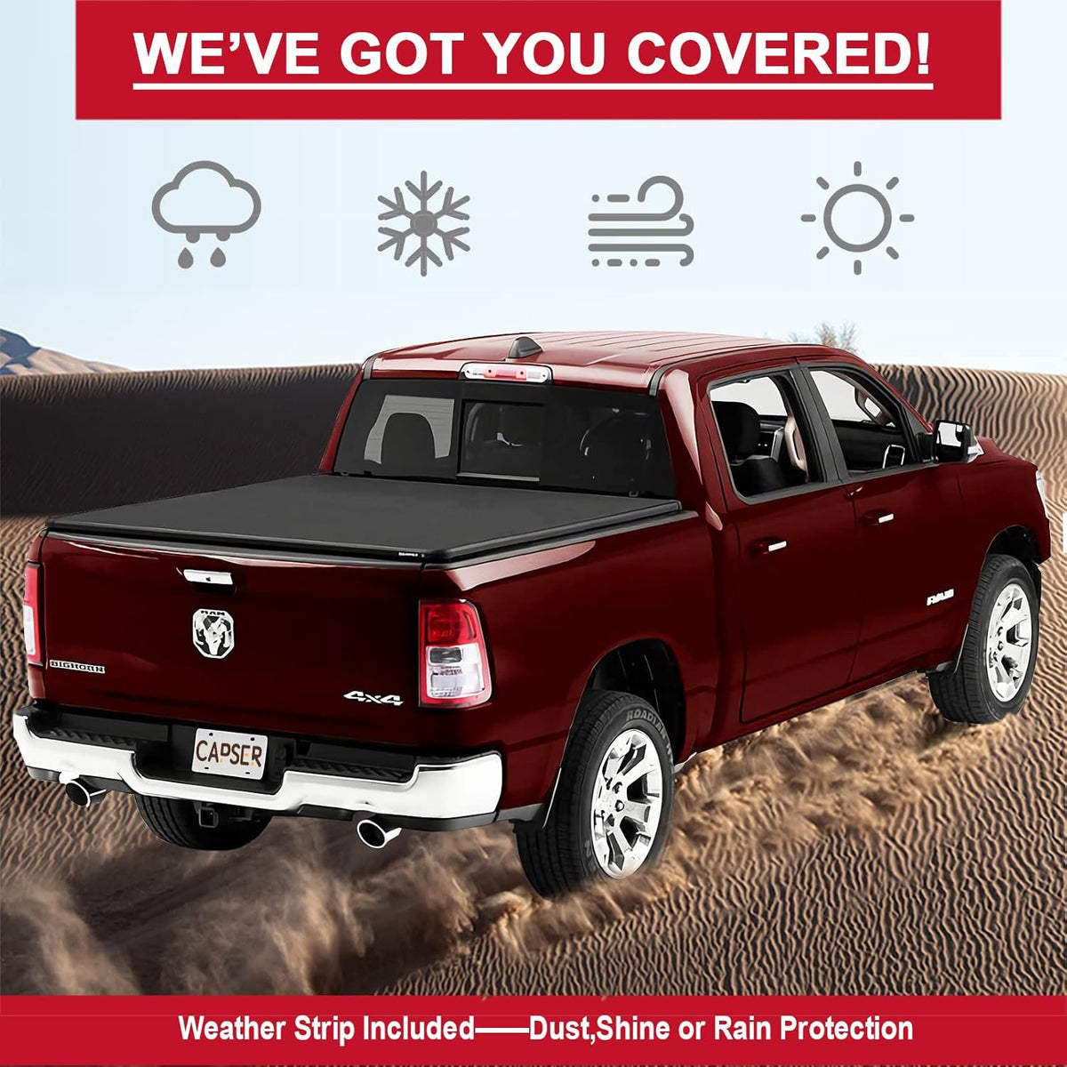 5.7ft Tri-fold Truck Bed Tonneau Cover I8782
