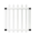 White Vinyl Dog Ear Picket Fence Gate H742