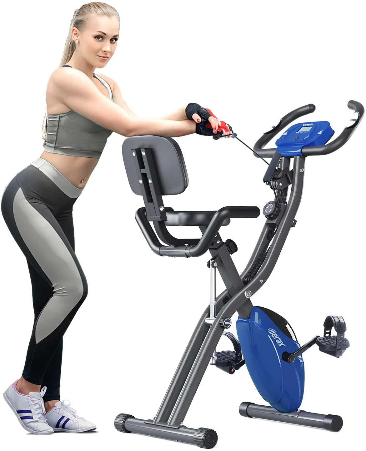Folding Exercise Bike with 8-Level Adjustable Magnetic Resistance R255