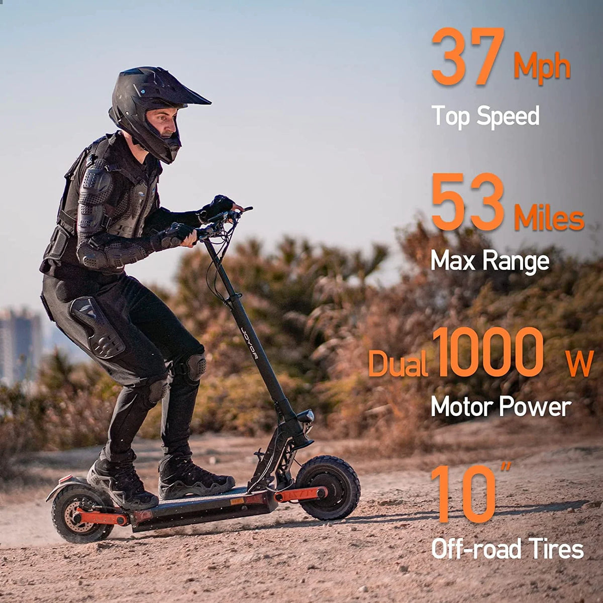 Dual Motor Electric Scooter, 2000W Up to 37 MPH & 50 Miles Ranges, 10 Off-Road Tires G750287