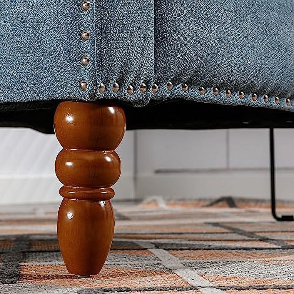 Linen Upholstered Button Tufted Accent Chair D945