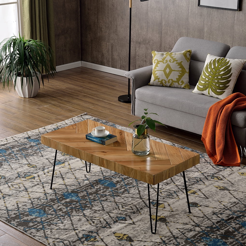 V Line Pattern Hairpin Legs Coffee Table F22600