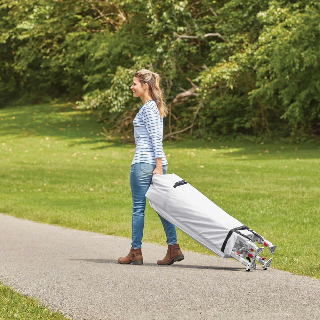 White 10' x 10' Straight Leg Canopy with Sidewalls Z421363