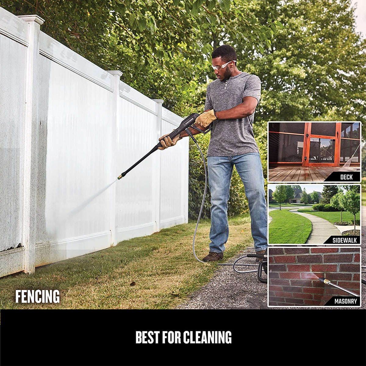 Cold Water 1900 PSI 1.2 GPM Electric Pressure Washer Q960