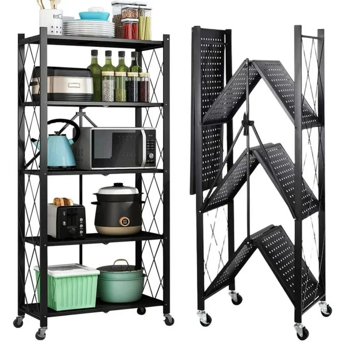 5 Tier Storage Shelves with Wheels B2693