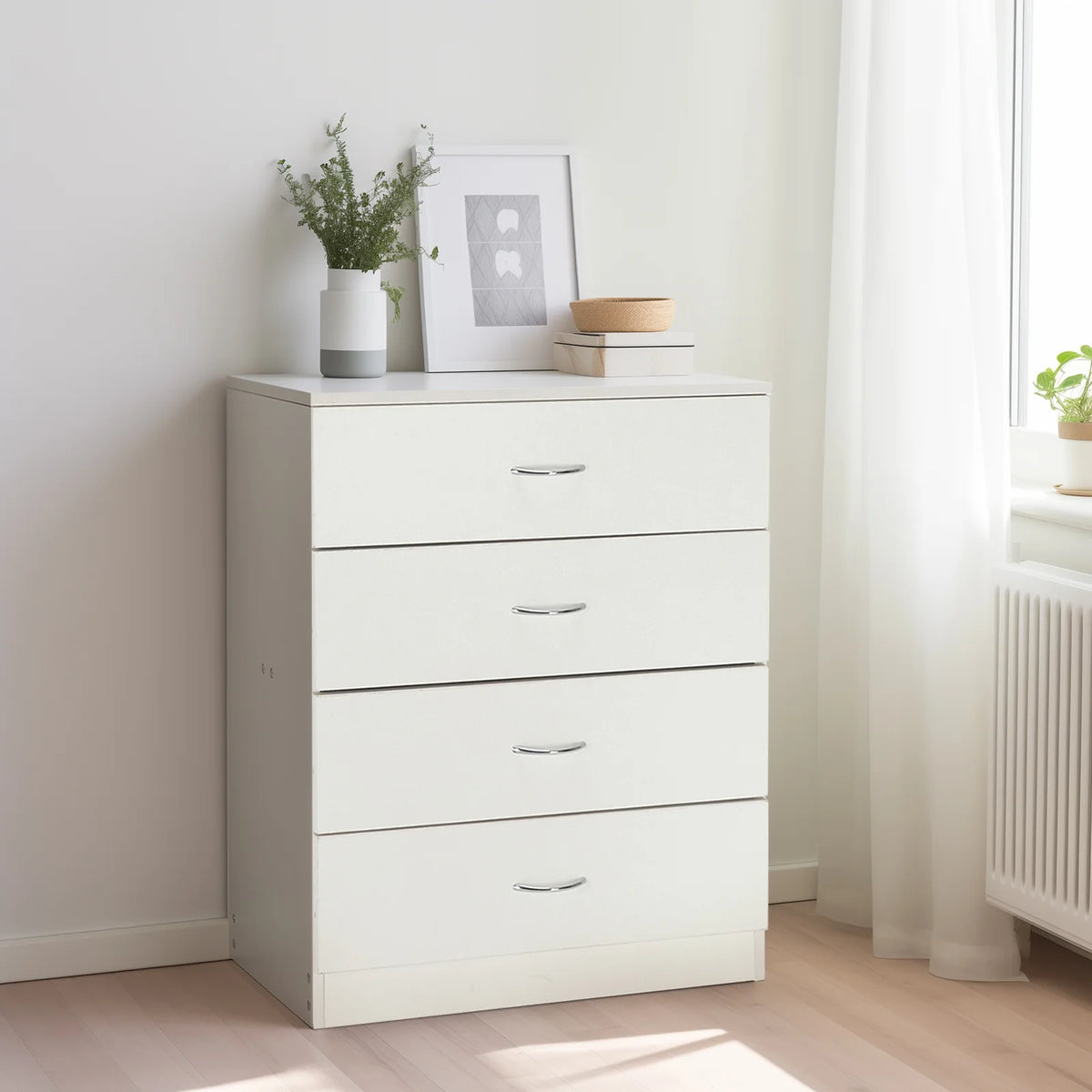 4 Drawer White Dresser E5756