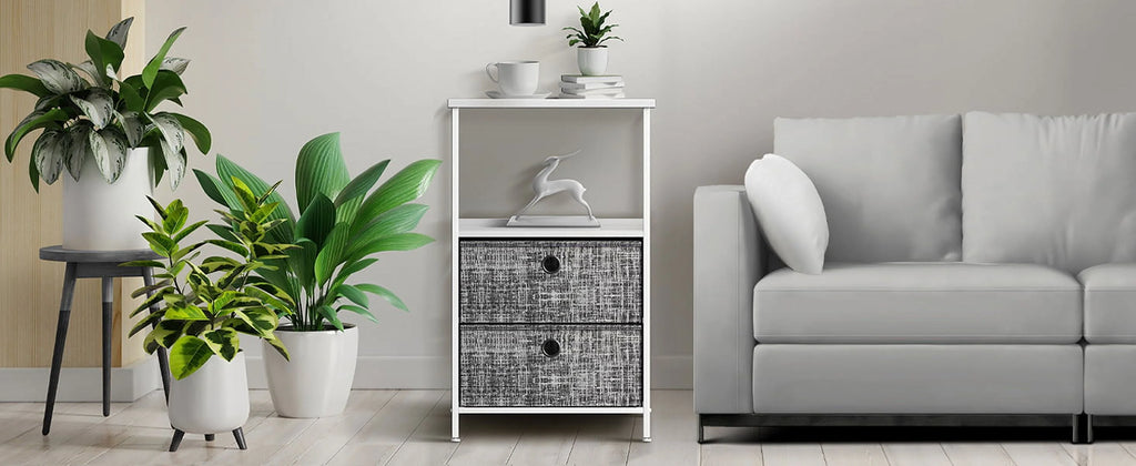 2 Drawer Nightstand with Shelf O45980