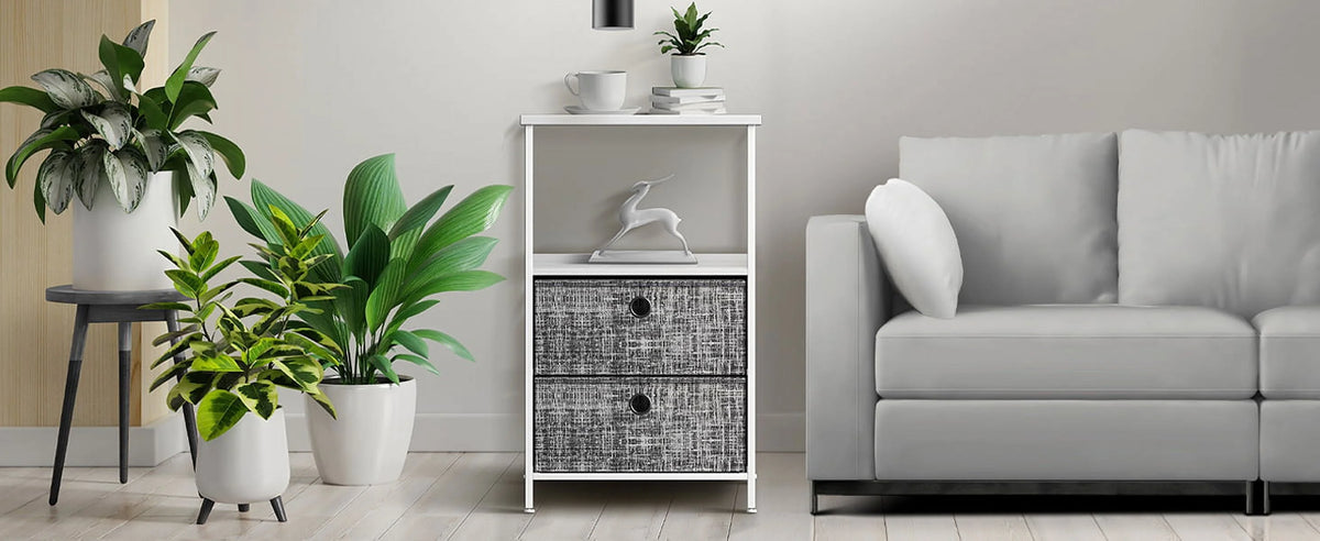 2 Drawer Nightstand with Shelf O45980