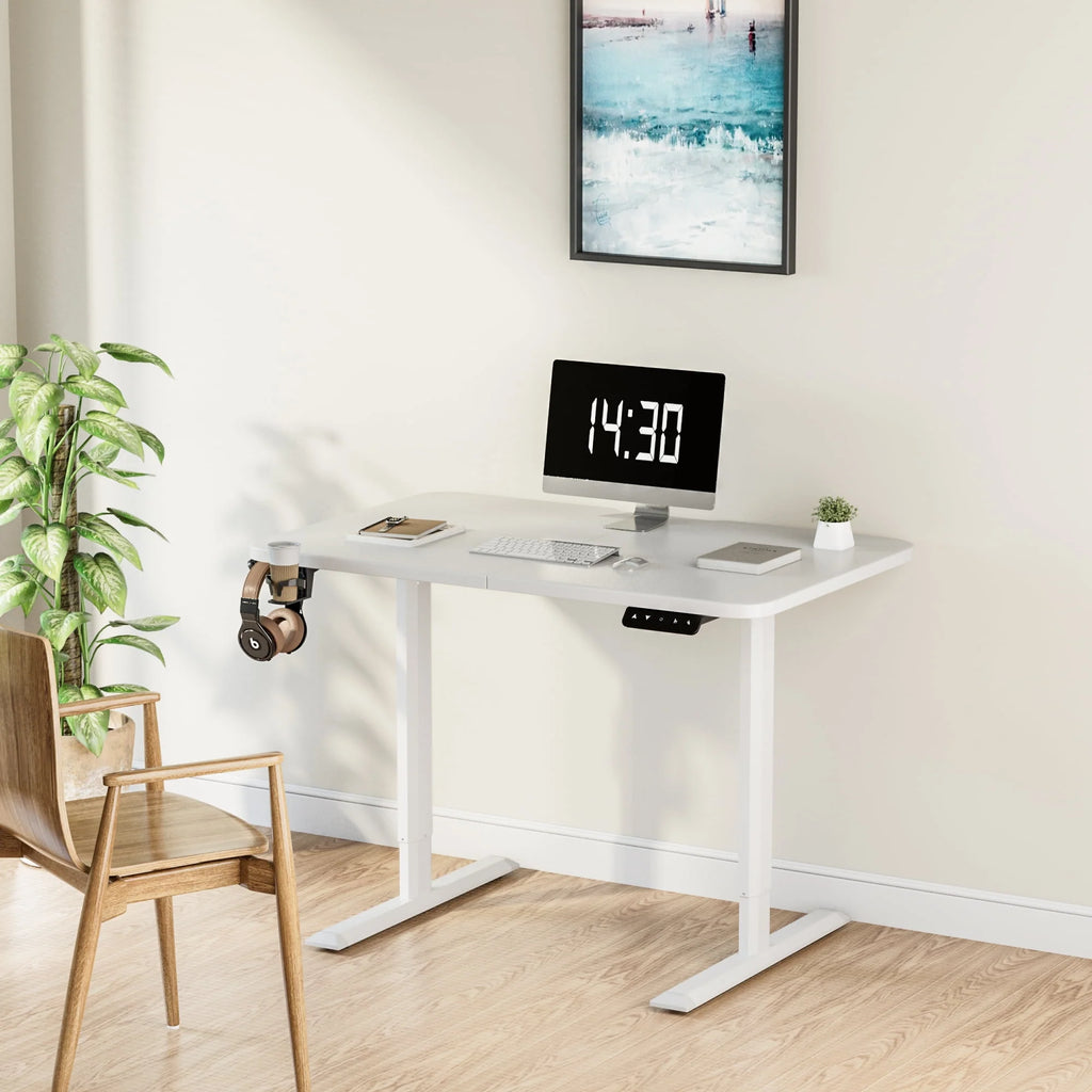 Electric Height Adjustable Standing Desk, 43 inch White V46252