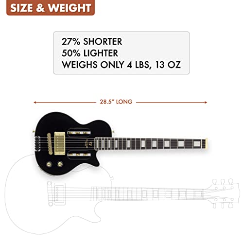 Gloss Black Electric Guitar with Headphone Amp S11160