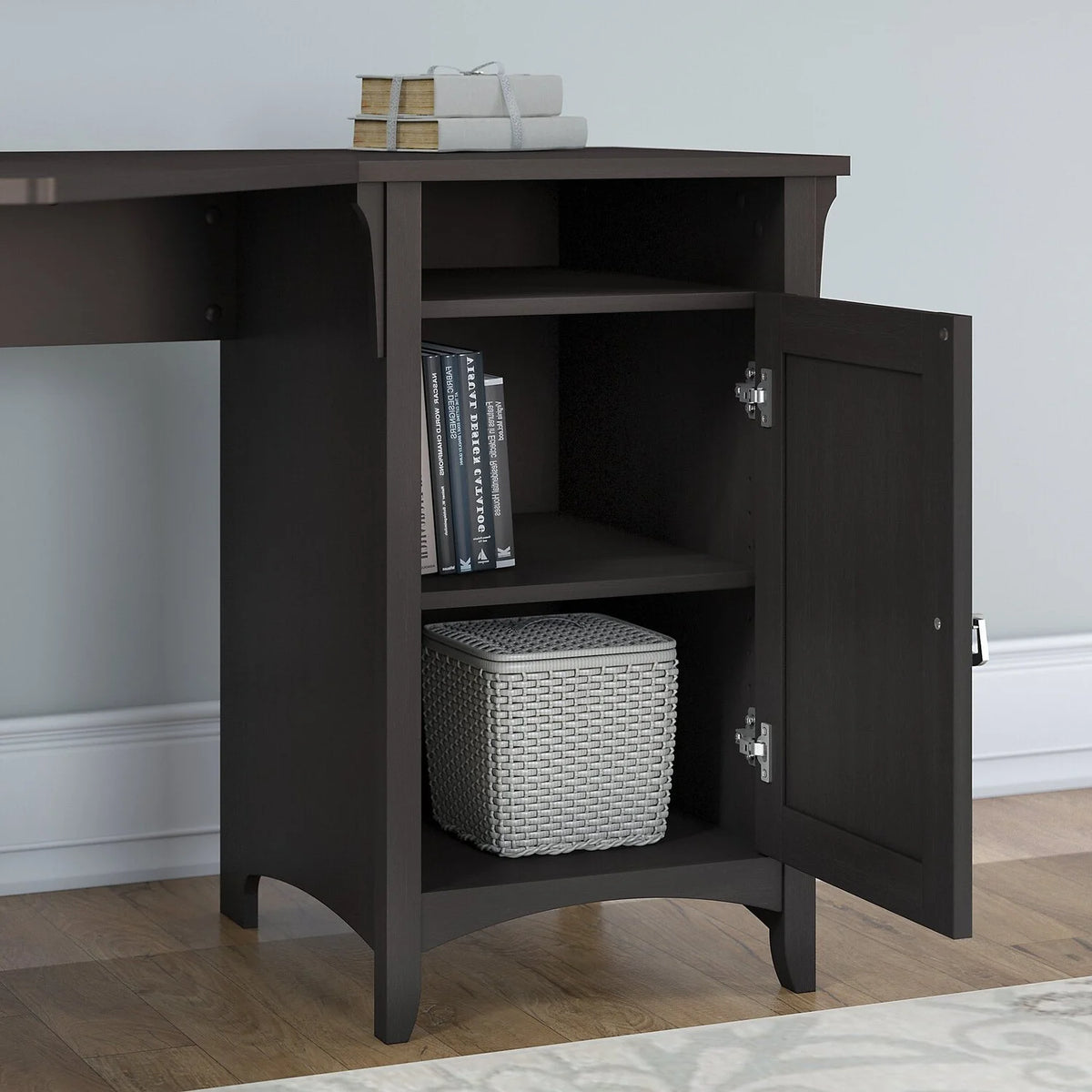 55W Corner Desk With Storage D769812