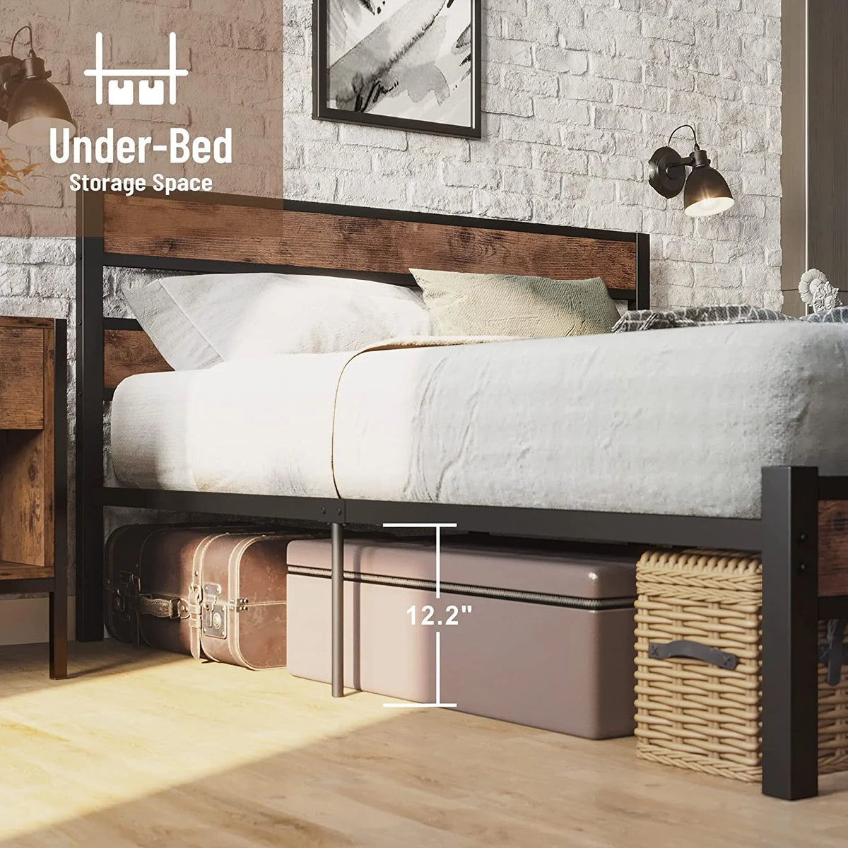 Queen Metal Bed Frame with Headboard I928