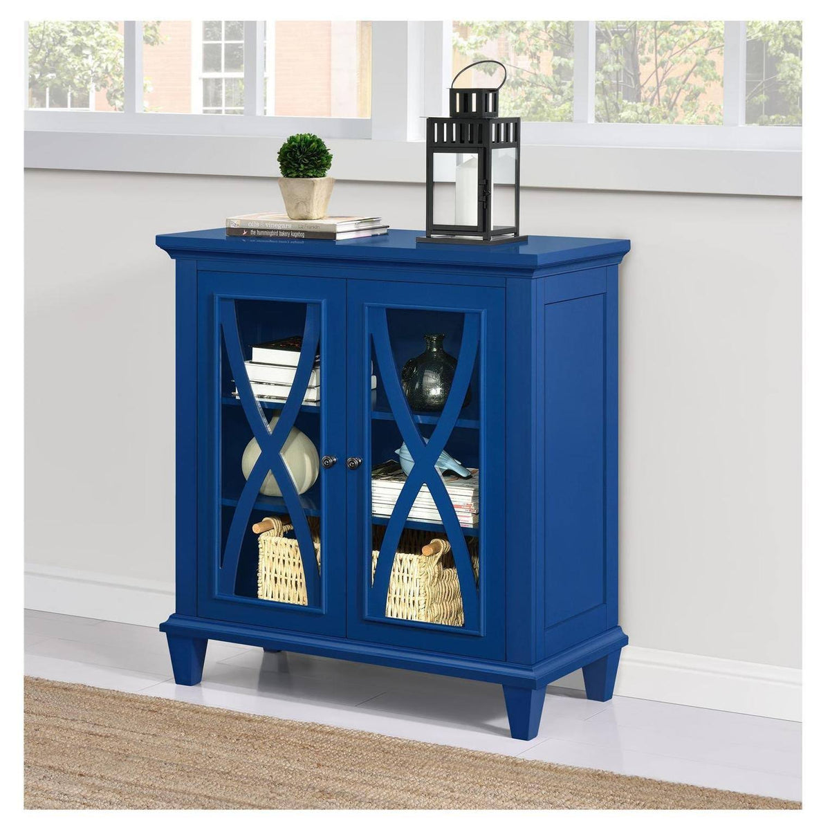 Blue Double Door Accent Cabinet L684153