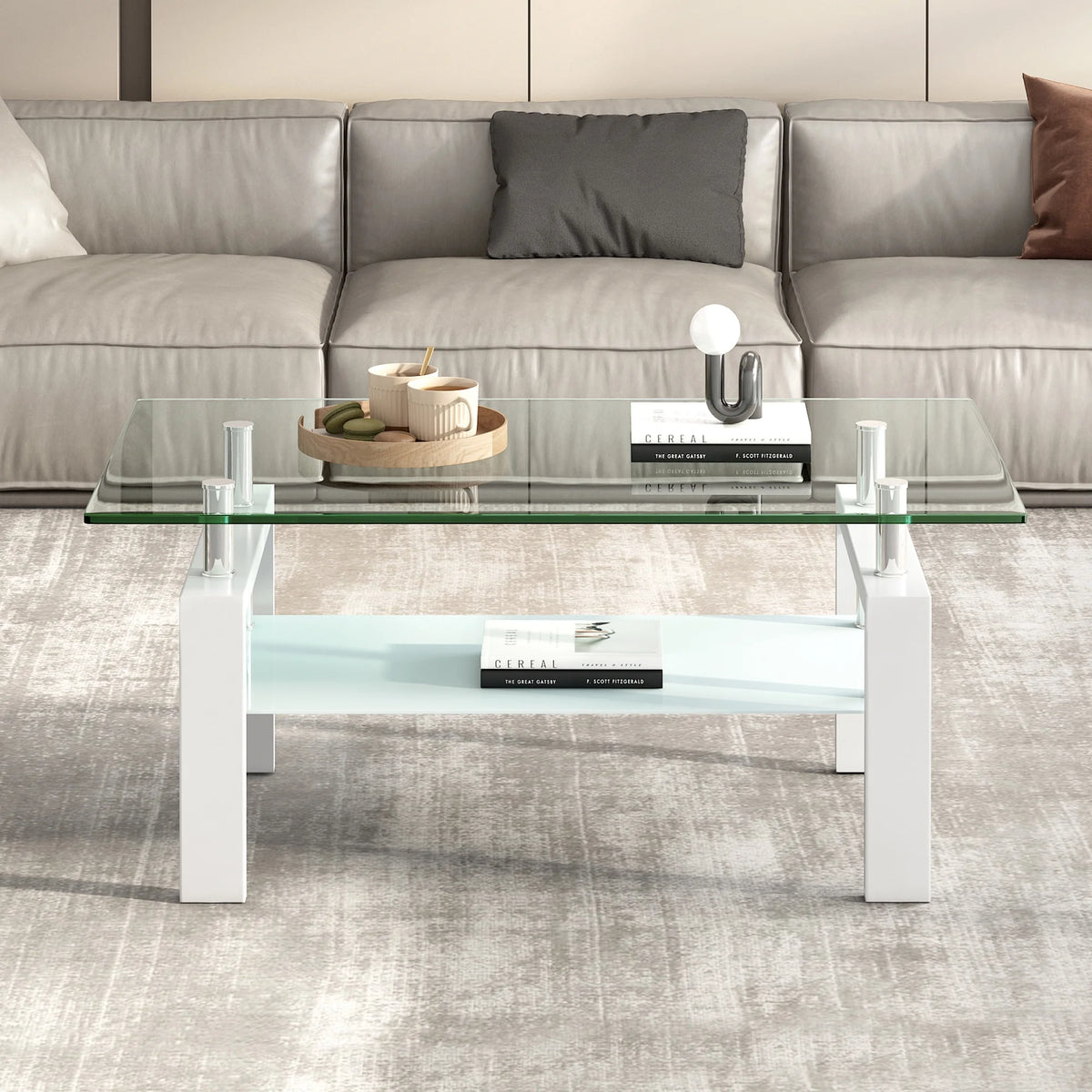 Clear Glass 2-Layer Coffee Table J871387