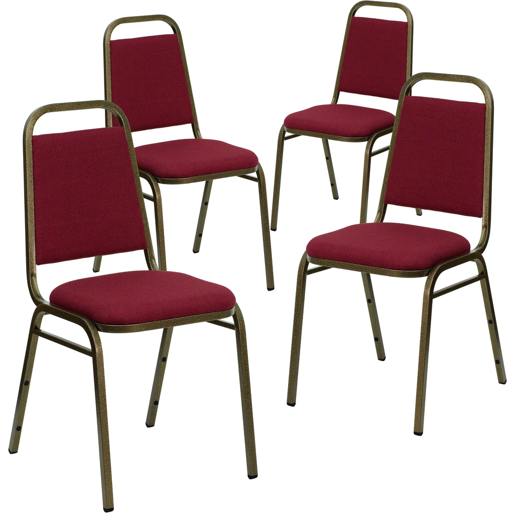 4 Pack Black Vinyl Stacking Banquet Chair T6729