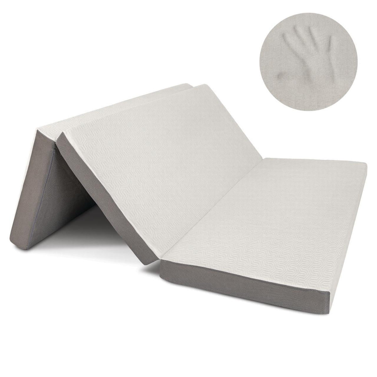 4-Inch Foam Tri Folding Mattress with Washable Cover, Full Size M992938