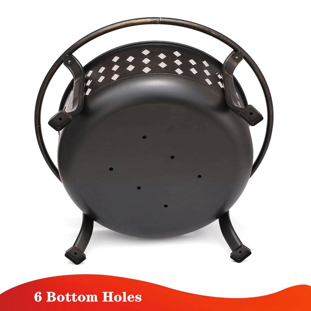 36 inch Wood Burning Fire Pit with Cooking Grill Grate Q9810