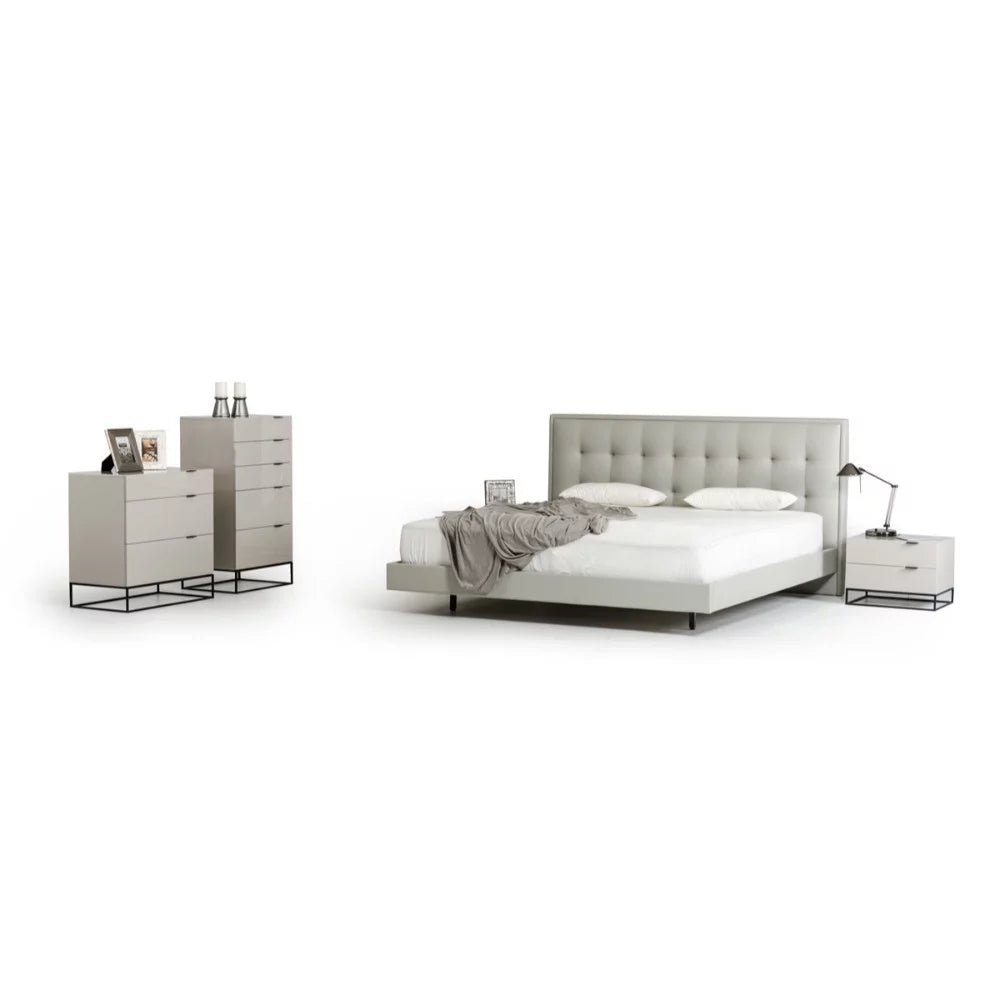 White and Black Wood and Metal 3 Drawer Dresser J236562