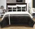 Black Queen 3 Piece Sherpa Comforter Set G862