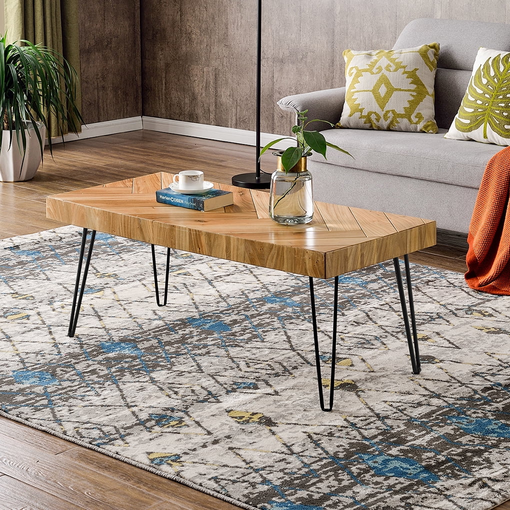 V Line Pattern Hairpin Legs Coffee Table F22600