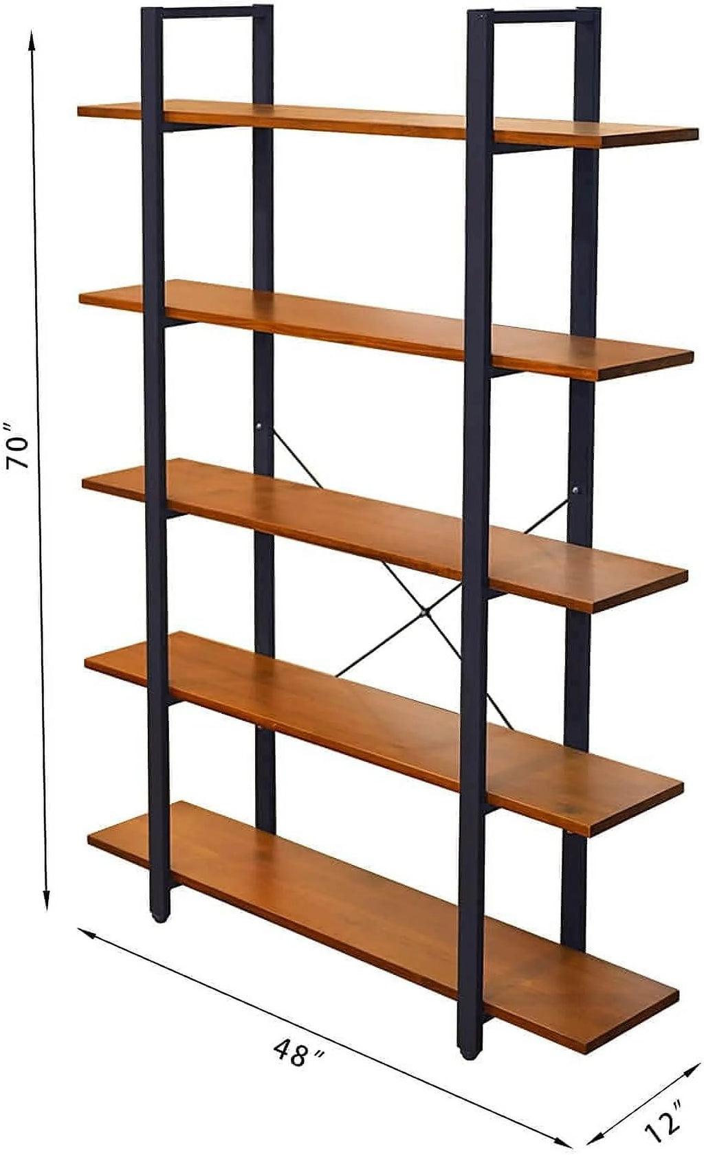 5 Tier Solid Wood Bookshelf O6882