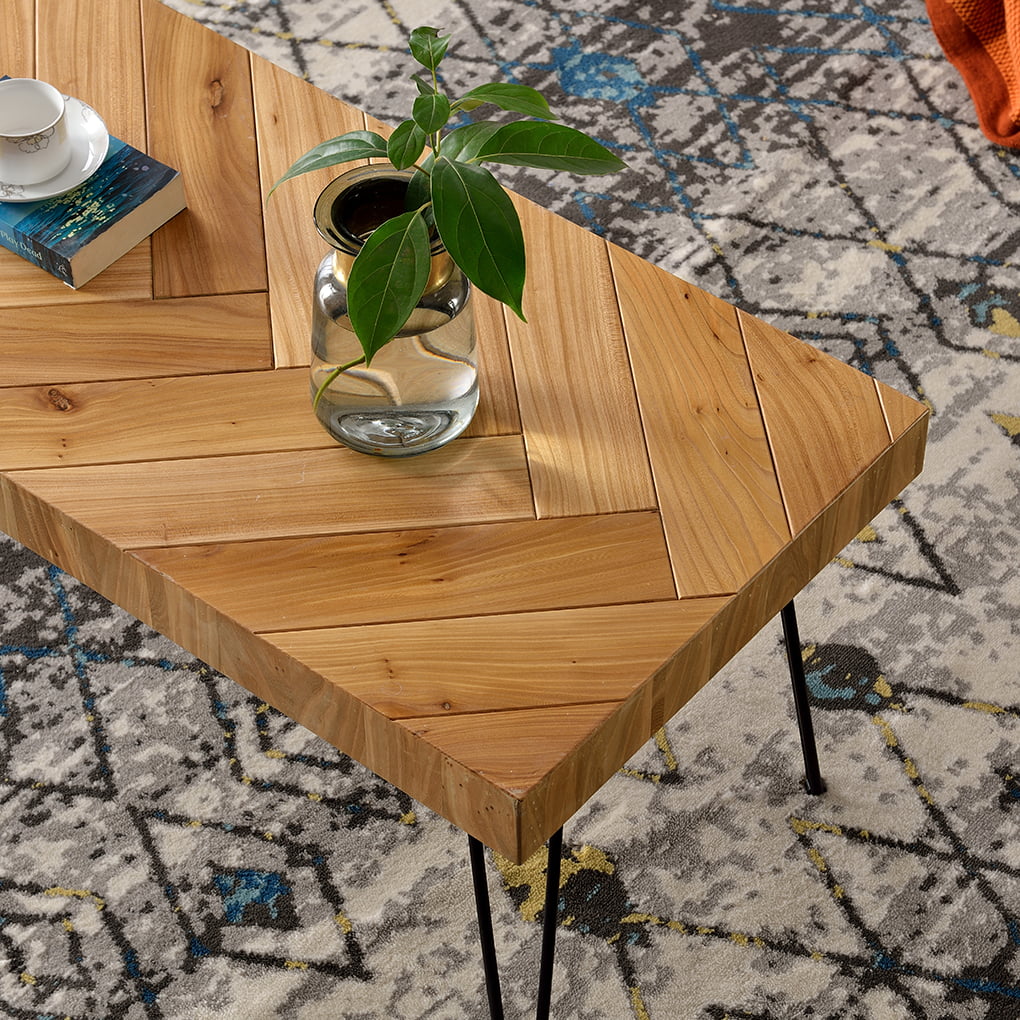 V Line Pattern Hairpin Legs Coffee Table F22600
