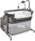 4in1 Bedside Bassinet with Diaper Caddy, 5 Sheets, Mobile and 4 Spinner Wheels E94056