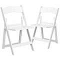2 Pack 800 lb. Capacity White Resin Folding Chair F158
