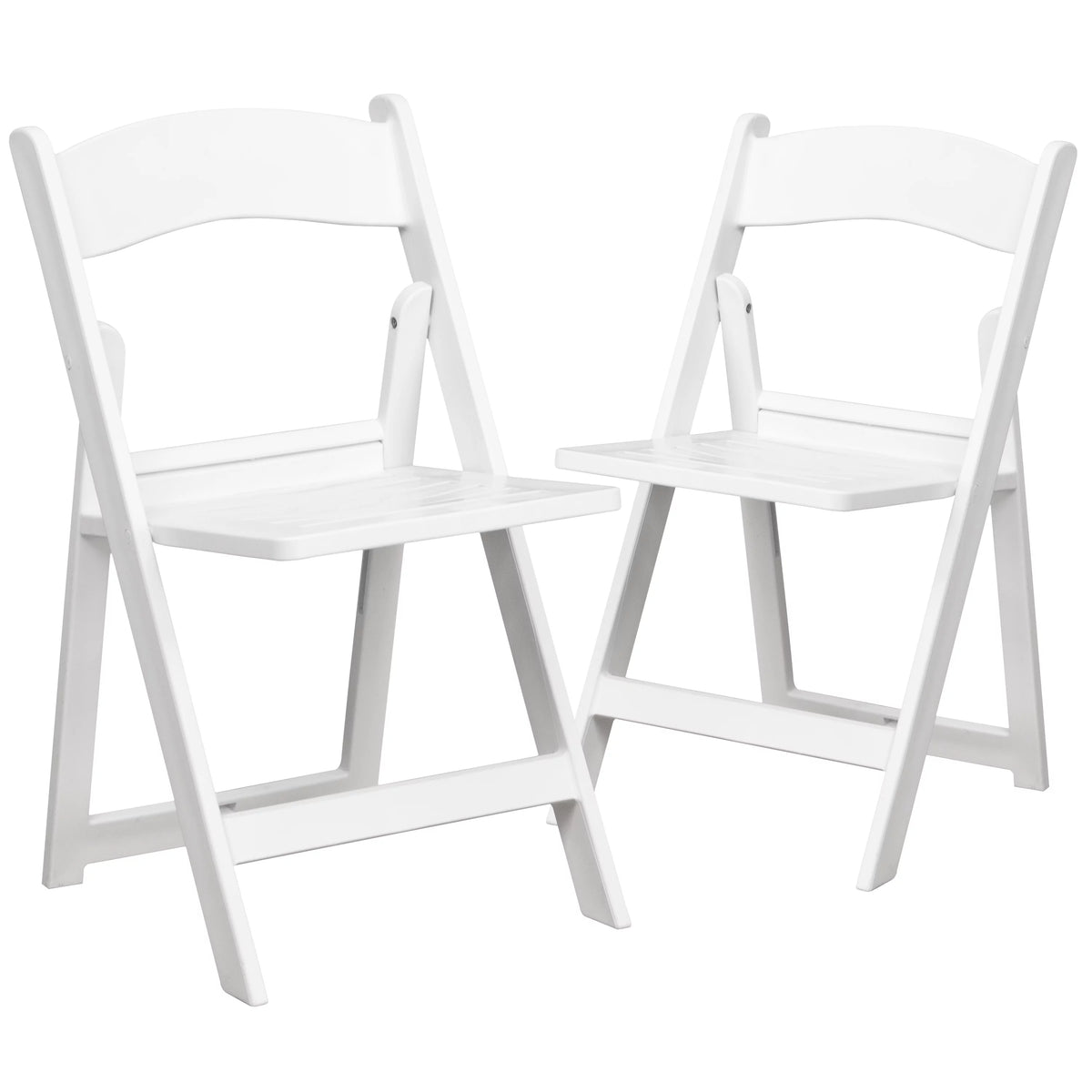 2 Pack 800 lb. Capacity White Resin Folding Chair F158