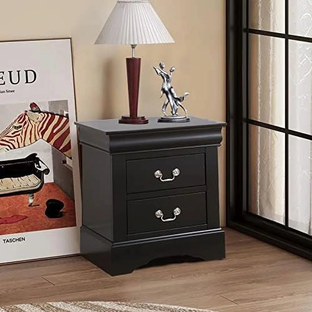 Small Wooden Nightstand with 2 Drawers P108000