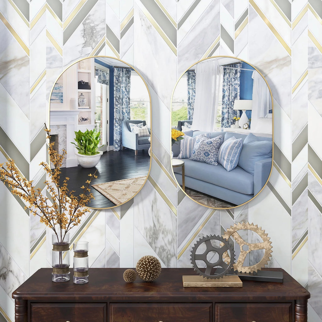 2 Pieces Oval Mirror B155898