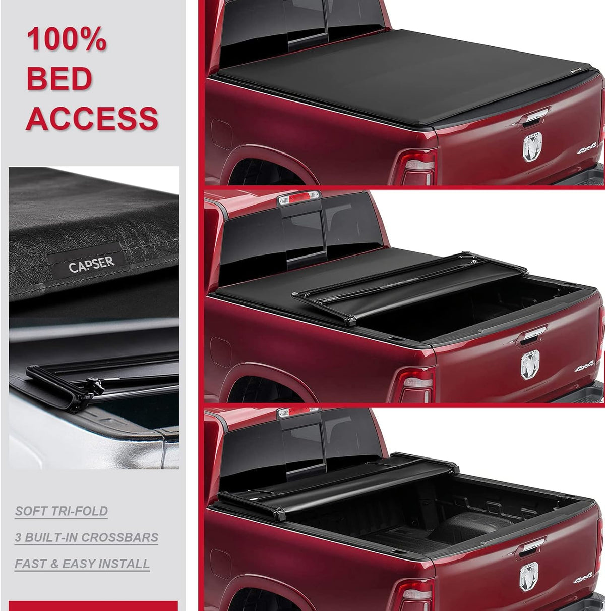 5.7ft Tri-fold Truck Bed Tonneau Cover I8782