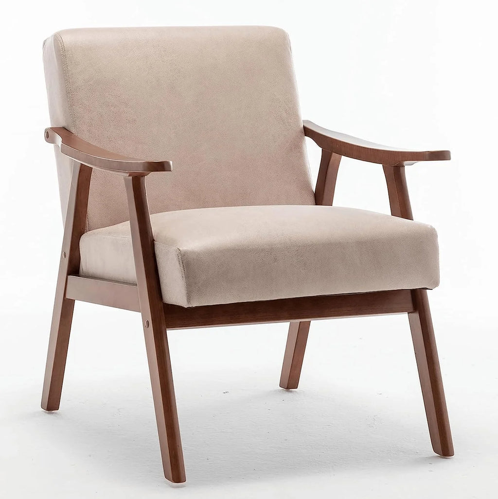 Mid-Century Modern Velvet Accent Chair with Solid Wood Frame G35833