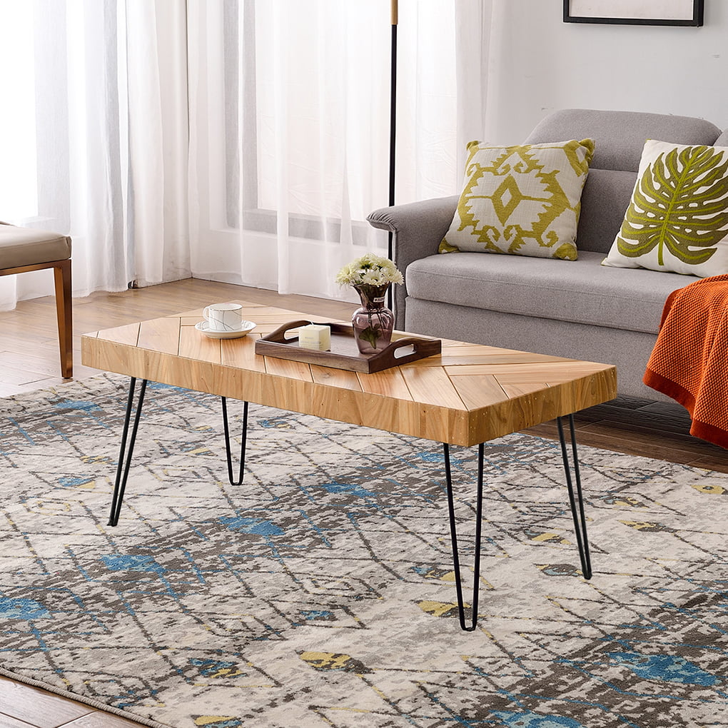 V Line Pattern Hairpin Legs Coffee Table F22600