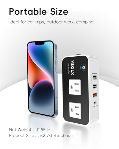 300W Car Inverter with Dual AC Outlet and USB-C F661