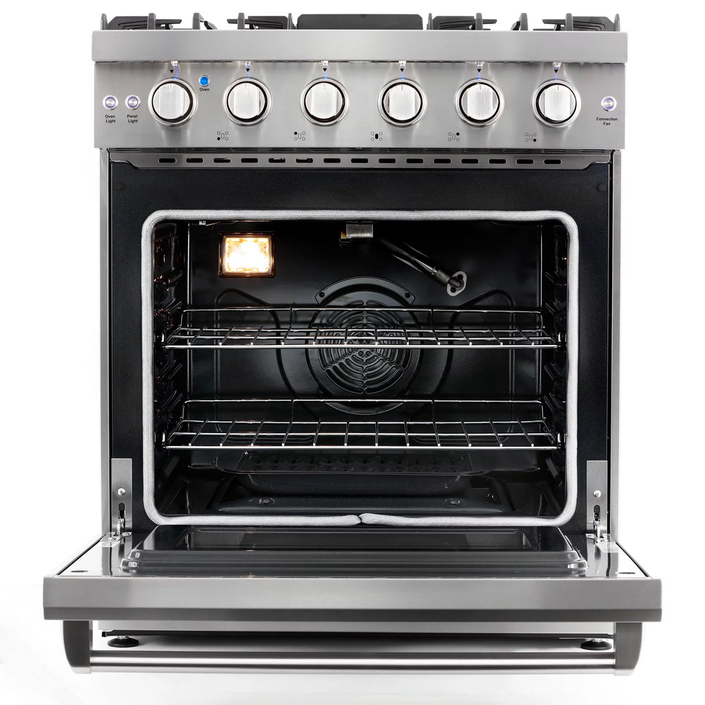 2 Piece Kitchen Appliance Package with Gas Range and Island Range Hood Q410768
