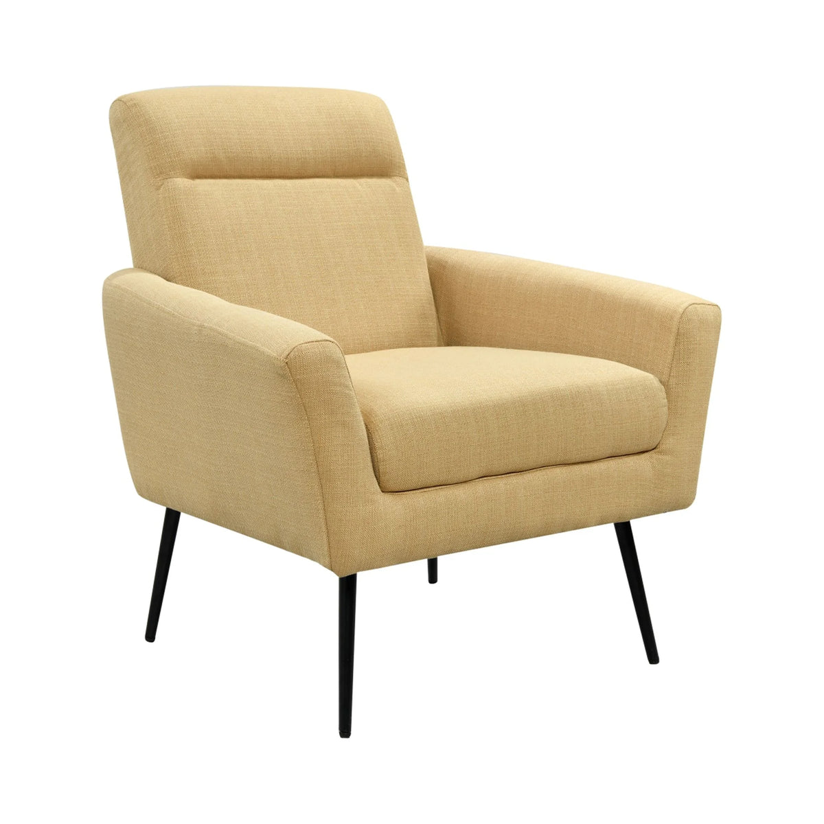 Yellow Upholstered Accent Chair with Metal Legs B614236