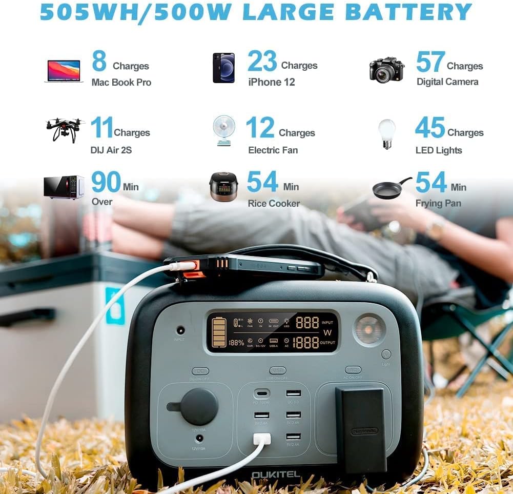 Portable Power Station 505Wh 500W AC Outlet X765