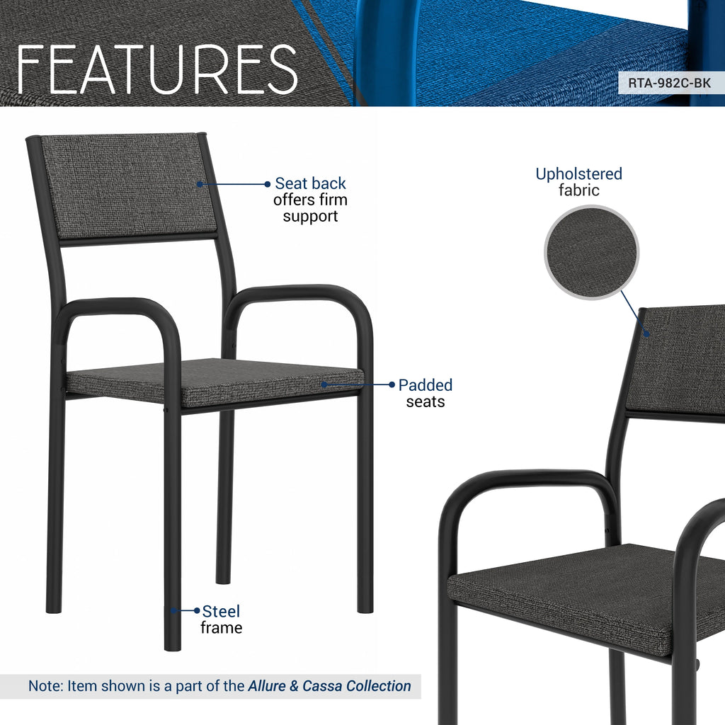 Black Office Desk Chair with Metal Frame N586